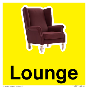 Lounge Dementia Friendly Yellow SIgn